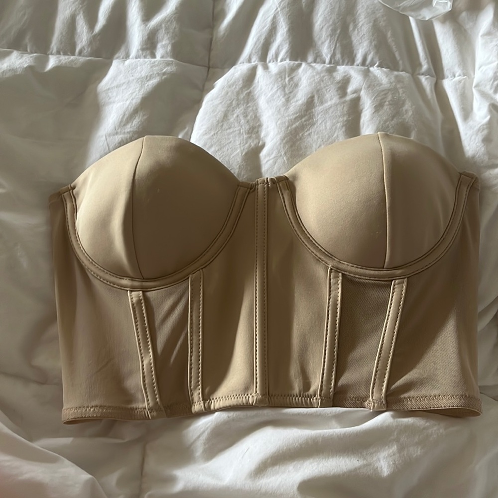 beige tubetop with padded bra
